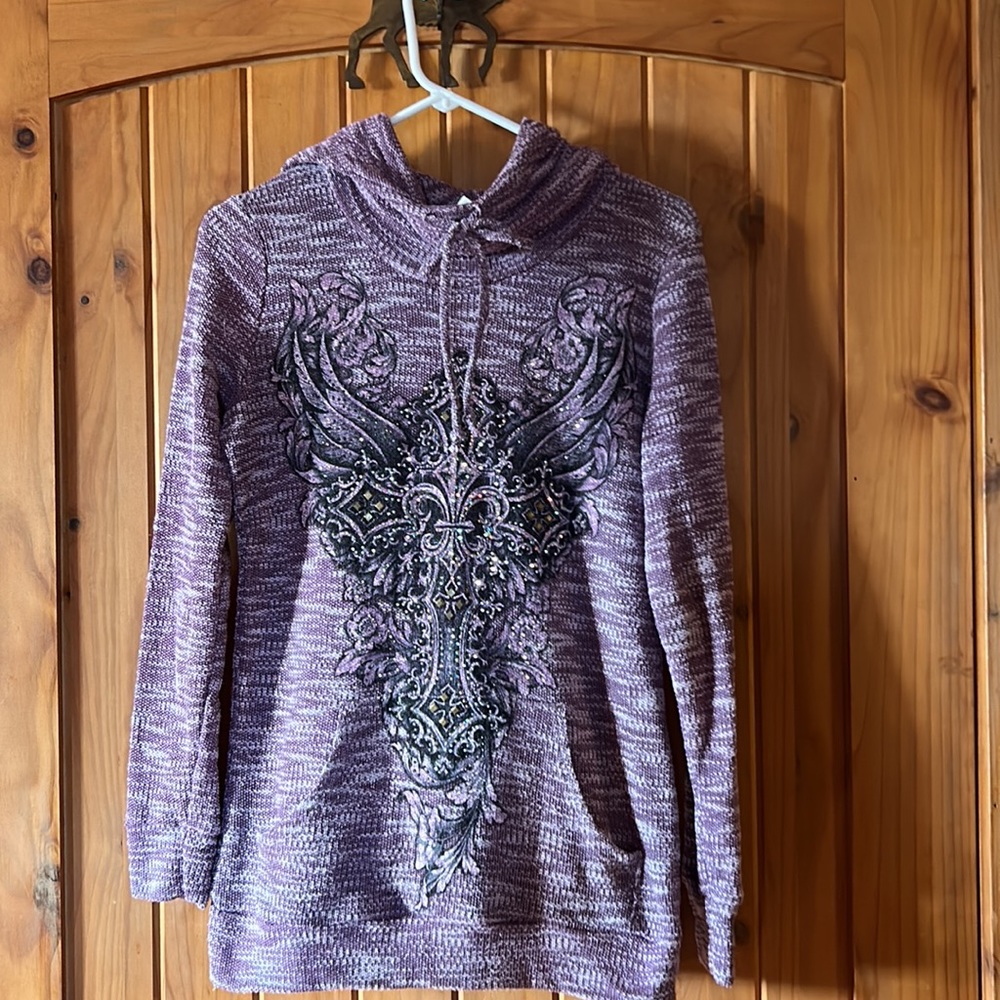 Vocal Purple Patterned Hoodie